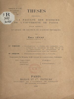 cover image of Contribution à l'étude des propriétés catalytiques du fluorure de bore. Étude de la condensation du cyclohexène et de l'épichlorhydrine avec les phénols